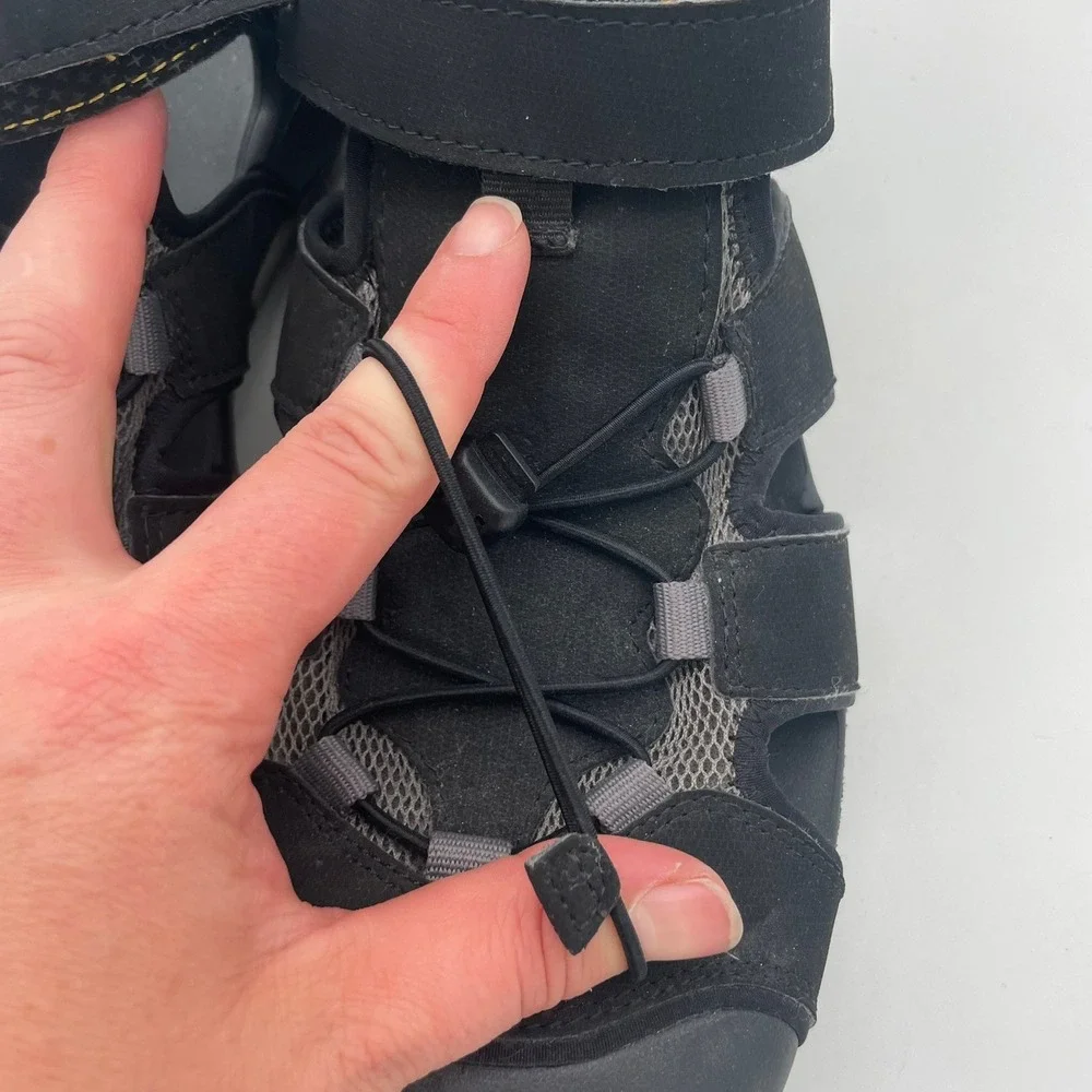 Teva Mens Black Closed Toe Sport Sandals Hook & Loop Water Hiking‎ 13 trail